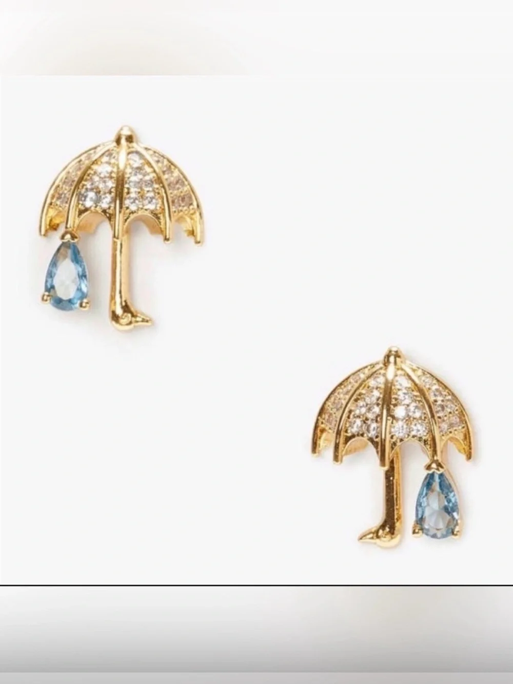 Kate Spade | Rain or‎ Shine Umbrella Pave Stud Earrings NWT